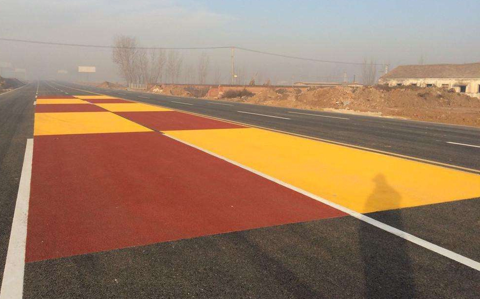 Colored ceramic highway pavement